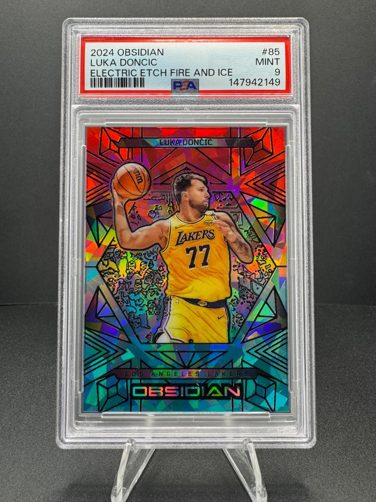 2024-25 Obsidian Luka Doncic Electric Etch Fire and Ice /49 PSA 9 Lakers SSP