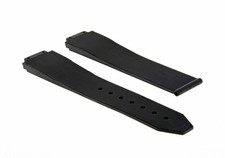 25MM RUBBER WATCH STRAP BAND FOR HUBLOT H BIG BANG DEPLOYMENT CLASP WATCH BLACK