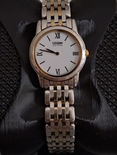 Citizen Eco-Drive Stiletto Two-Tone Stainless Steel. G670 Dress Watch. 