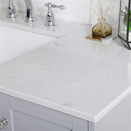 Elegant Decor Sommerville 48" Single Quartz Top Bathroom Vanity in Gray - Picture 12 of 15