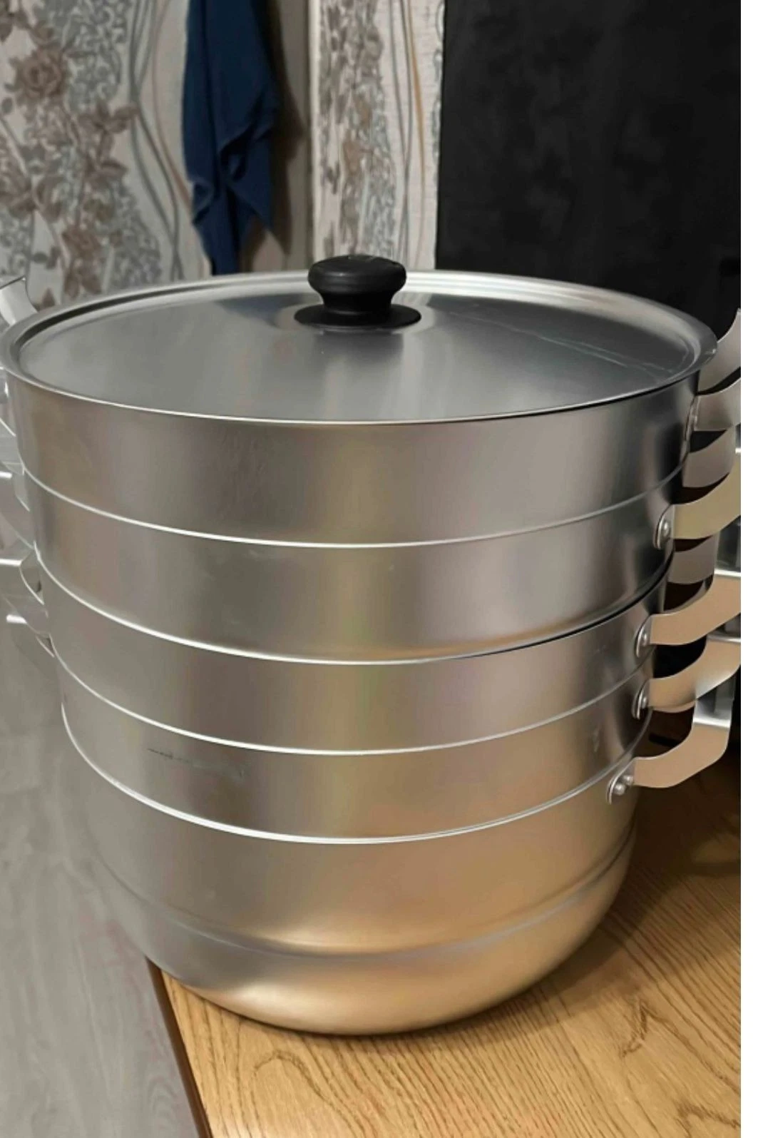 Dumpling steamer pressure cooker aluminum 4-tier 4 gallon 15 lit