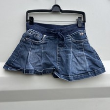 Justice Girls Denim Jeans Ruffled Skort Heather Blue Waistband Size 8