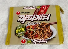 Nongshim, Chapagetti Noodles Hand Sewn Pouch Bag with Zipper Top, Gachapon Prize