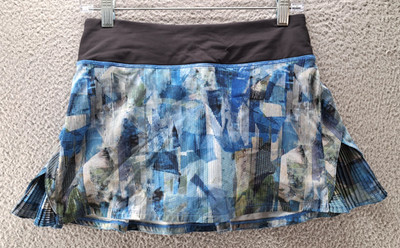 Lululemon Play Off The Pleats Skort Womens 4 Sun Dazed Multi Blue Dark Tennis