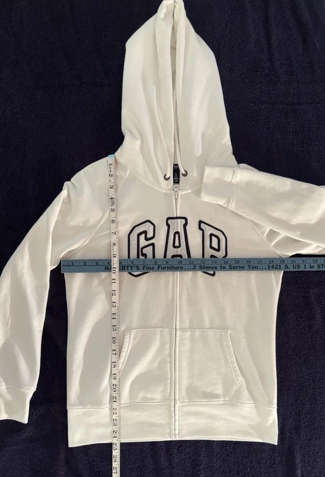 Chándal usado en excelente estado Gap blanco algodón polar - sudadera con capucha y joggers - mediano Foto 3 de 4
