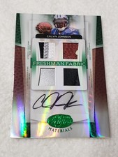 Calvin Johnson 2007 Leaf Certified Materials Emerald Quad Relic Autograph #'d /5