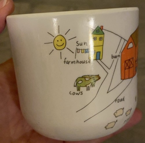 Kids Melamine Cup Animal Farmhouse 2 3/4x 4x3” White W Farmhouse EUC - Picture 3 of 11