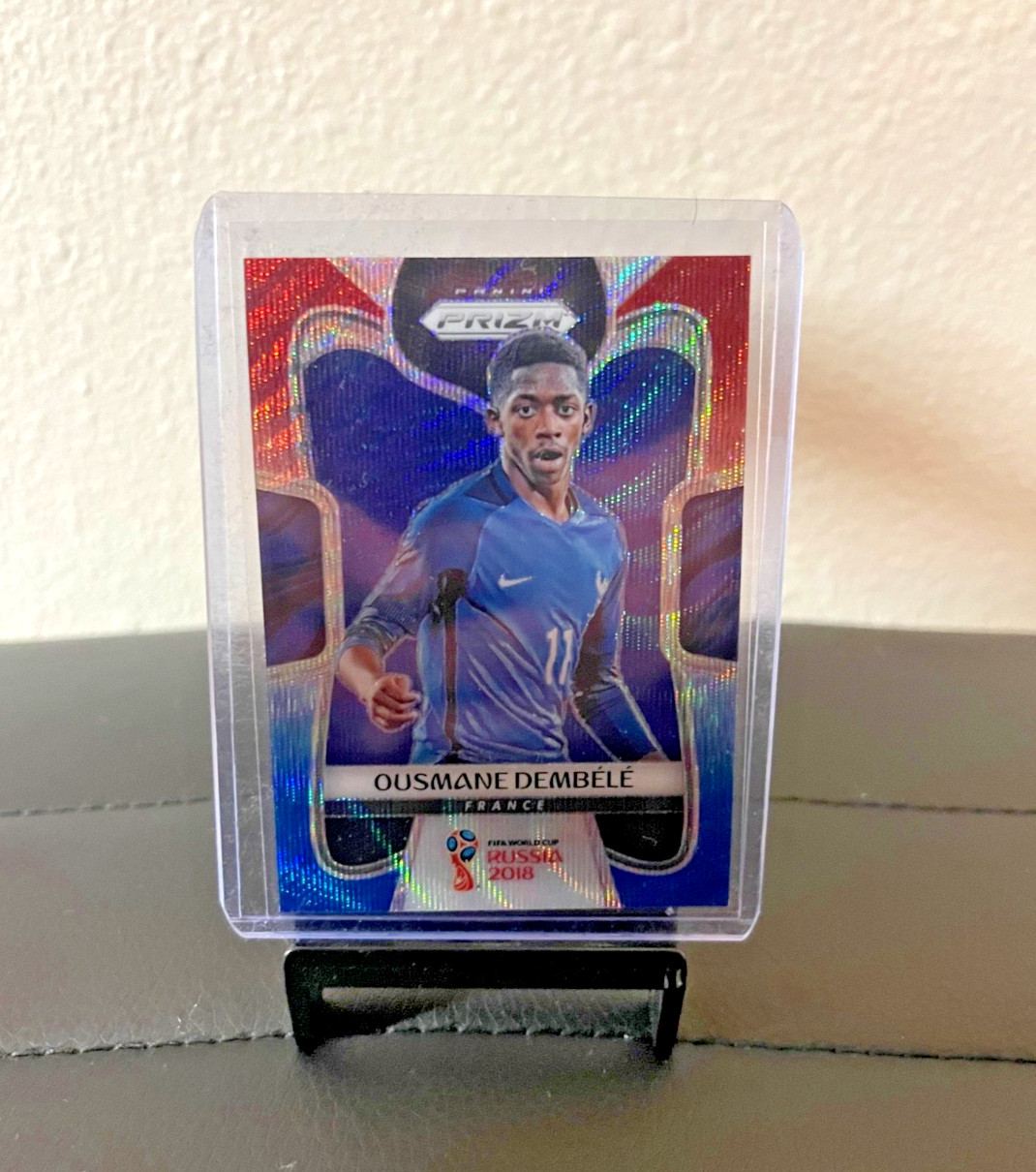 Ousmane Dembele 2018 Panini Prizm World Cup Red & Blue Wave Prizm #85