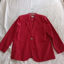 Dressbarn Jacket Women s 12 Red Blazer Single Button