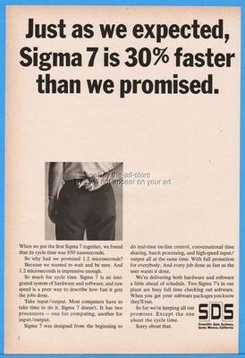 1966 Scientific Data Systems SDS Santa Monica CA Sigma 7 Computer Print Ad