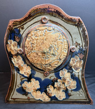 Mary Humphrey Studio Art Pottery Large 12" Floral Mantel Clock