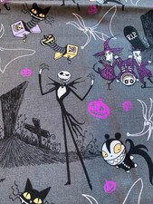 Disney Nightmare Before Christmas Halloween Cotton Fabric 42x36 Jack Sally Oogie