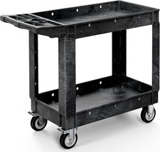 Utility Cart on Wheels Plastic Tool Cart 550 lbs Capacity Service Cart 40 x 17