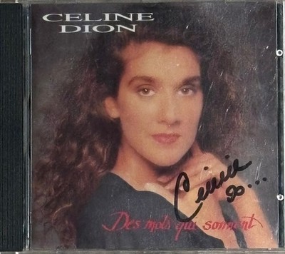 CELINE DION - hand signiertes CD Cover, Autogramm, selten