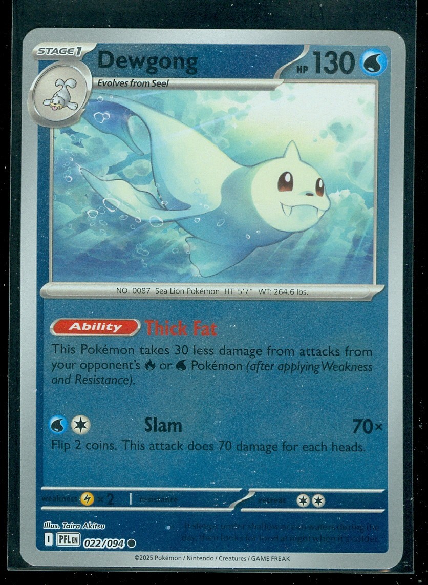Pokemon DEWGONG 022/094 - Phantasmal Flames - Rev Holo - MINT