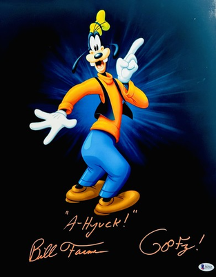#ad Bill Farmer signed Goofy 16x20 metallic photo Disney autograph BAS 63 $99.99