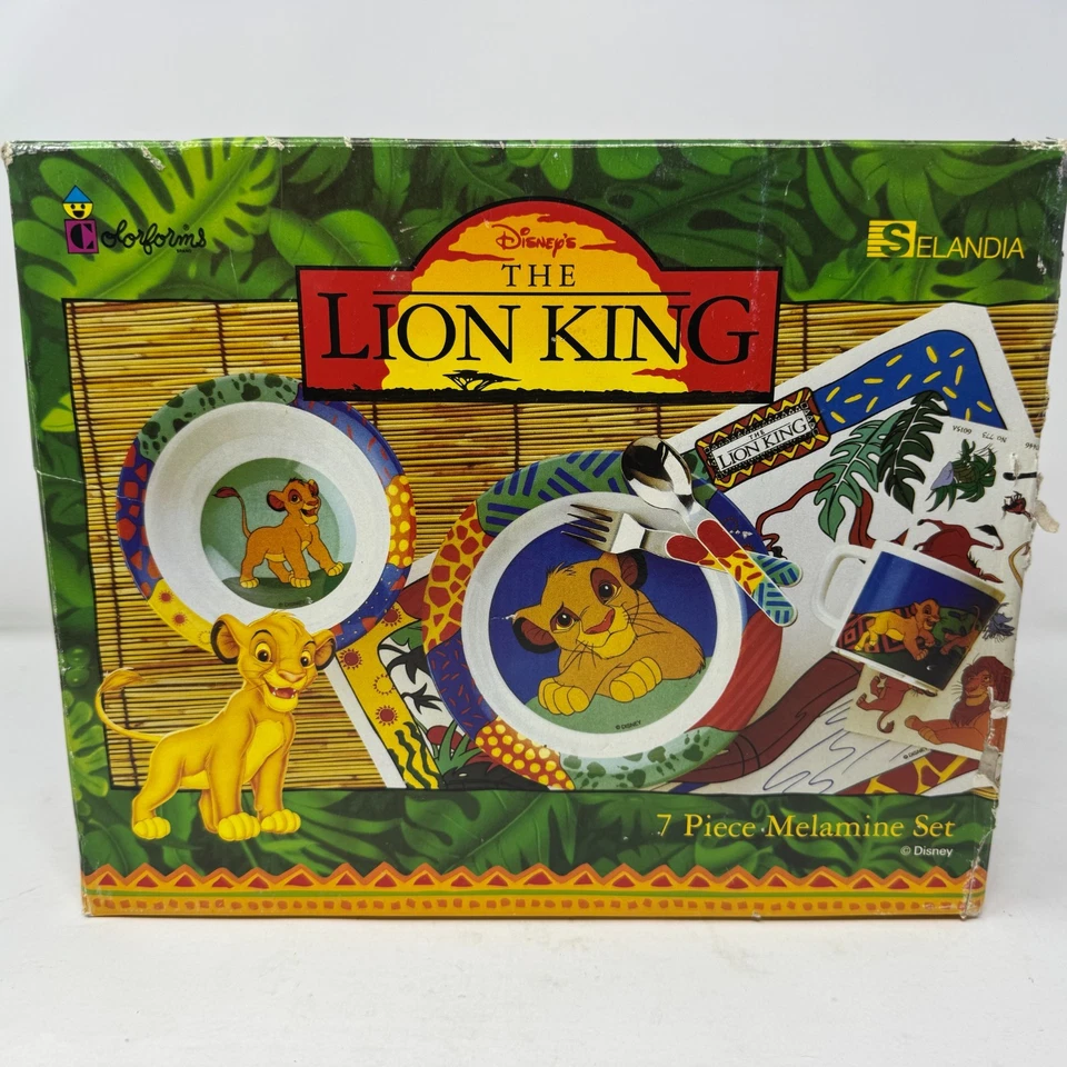 Vintage Selandia Colorforms The Lion King 7 Piece Melamine Set Disney - NEW - Image 3 of 4