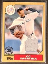 2022 Topps Series 1 MLB 1987 Topps Baseball Relic Card C.C. Sabathia #87R-CS NY
