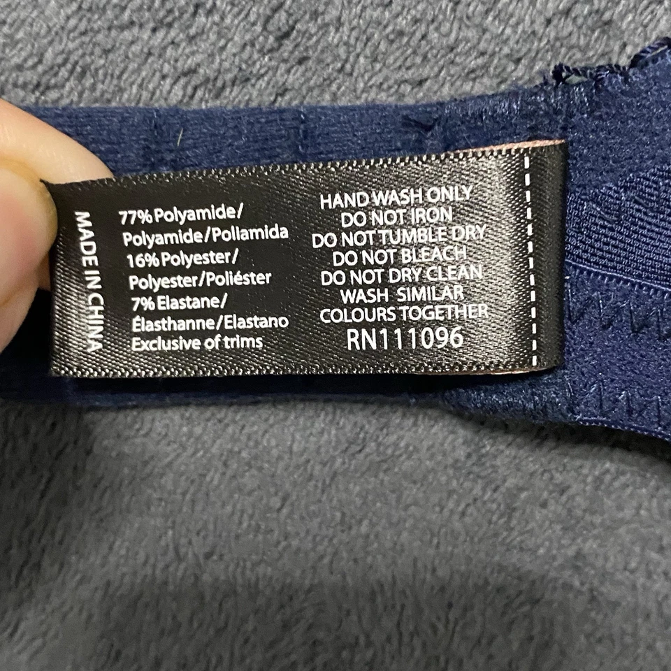 Sujetador Panache Clara 7255 Mujer 32F Rosa Azul Floral Encaje Balcón Con Aros Foto 4 de 4