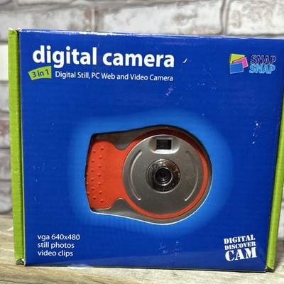  Digital Discover Cam Compact Snap Snap Camera Red 640x480 Photos Video USB