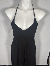 New Fiory Mini Dress Top In Black Split Front Resort Dress A301 Medium