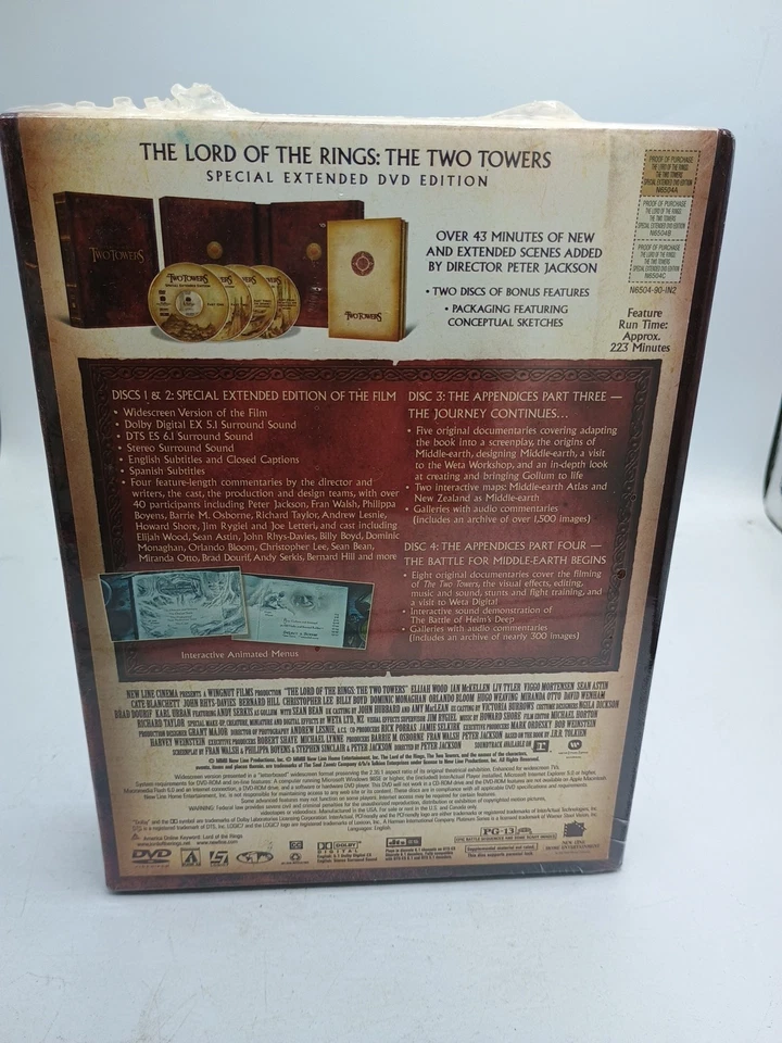 The Lord of the Rings: The Two Towers (4 Disc Special Ext. Edition) New/Sealed - Image 3 of 4