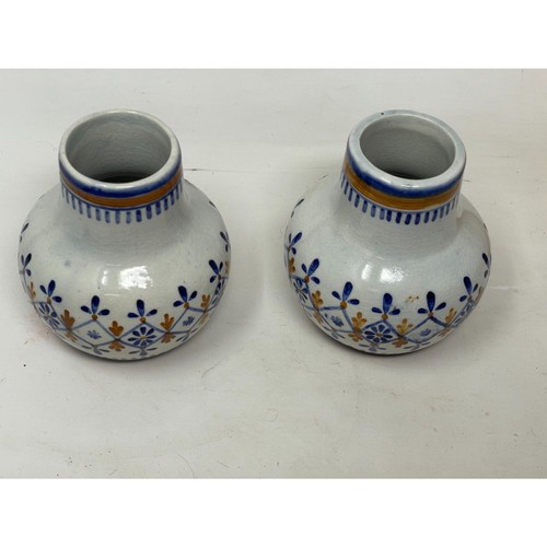 Pair Carvalhinho Portugal Pottery Vintage Porto Faience Vase Pot w/Saint Anthony - Picture 6 of 9