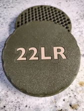 22 LR Ammo Box Holds 139 Cartridges. Lid Screws on. Green w/tan inlay 3d Printed