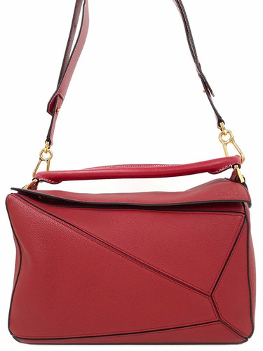 Loewe Puzzle 322.12KS20 Leather Ivory Shoulder Bag Women's #TB414