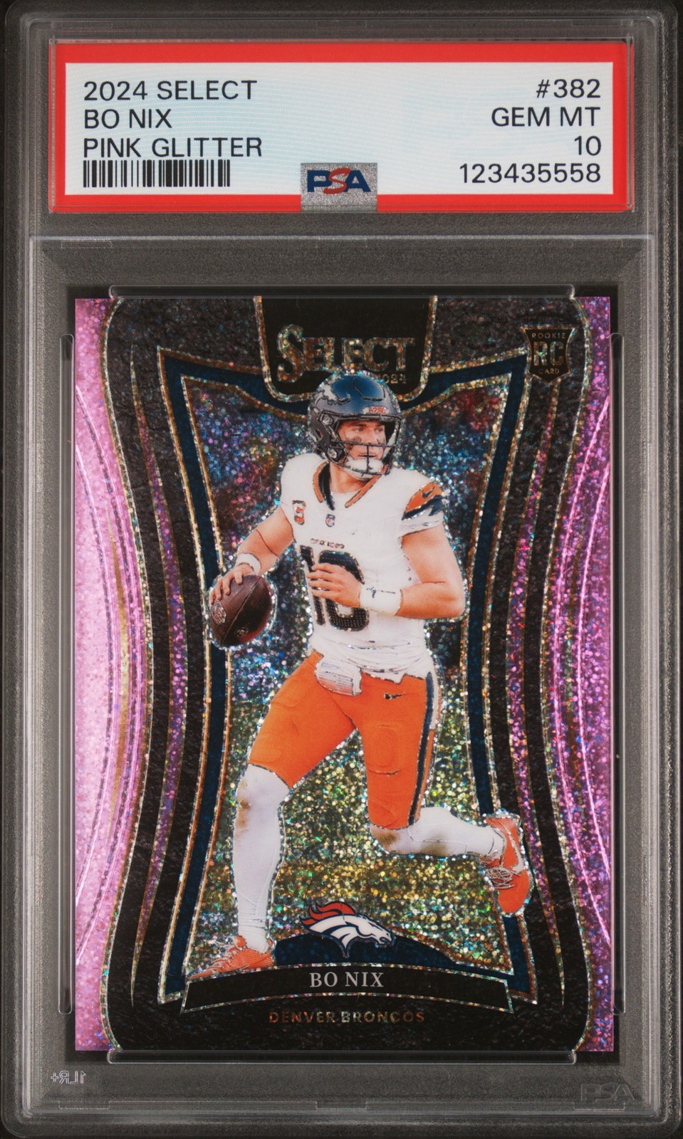 2024 PANINI SELECT PINK GLITTER #382 BO NIX 10/15 PSA 10