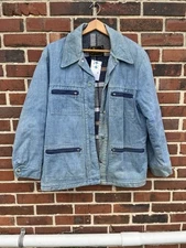 Vintage Westwind Sportswear Blue Quilted Coat Wool LineJacket Mens L - VTG RARE