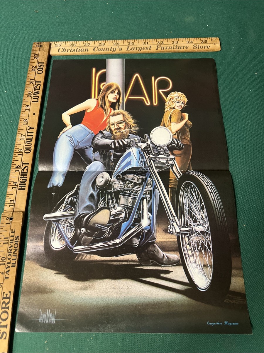 David Mann Centerfold Poster Art from vintage Easyriders Magazine