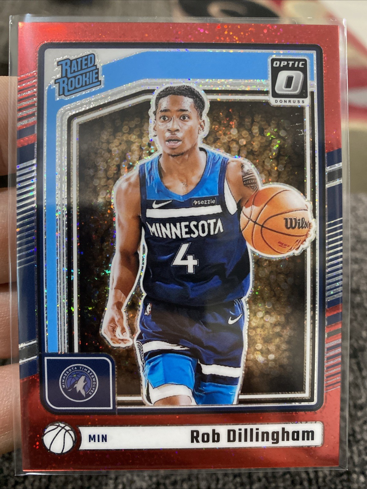 2024-25 Optic Fast Break Red Disco Prizm Rob Dillingham #259 RC Rookie /75🔥💎🏀