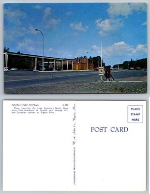 Pigeon River Customs Border Crossing Postcard