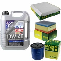 Mann Inspektionspaket 5L Liqui Moly 10W-40 FüR CitroëN Xsara Picasso 2.0