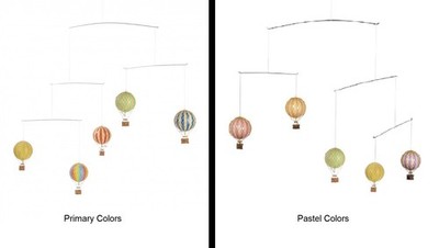 Authentic Models Flying the Skies Balloon Mobile   Pastel or Primary Colors