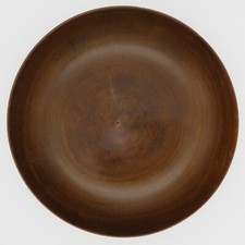 Lovely Dark Hardwood Bowl Round Hand Turned in Thailand 7-3/4" Diameter