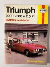Haynes Triumph 2000, 2500 & 2.5 PI Owners Handbook Servicing Guide