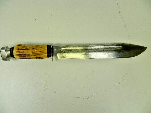 Edge Brand Solingen Germany 490 Huge Bowie Knife With Leather Sheath - Picture 4 of 9