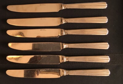 Set of Six- Sant Andrea Stainless Flatware - VIOTTI -  Dessert Knives - Used