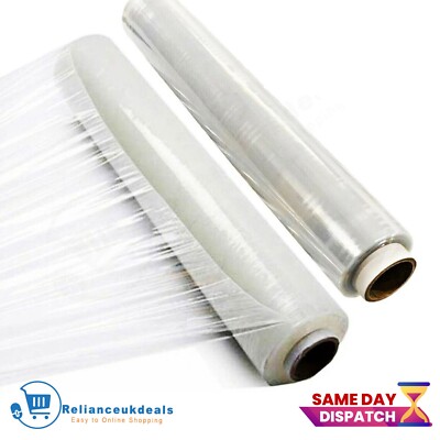 2 X Clear Pallet Stretch Shrink Wrap Parcel Packing Rolls Cling Film 400mmX150m | UK
