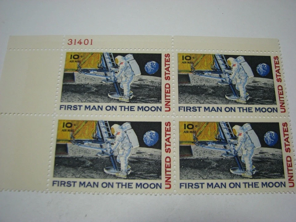 FIRST MAN ON THE MOON Plate Block Stamps - Image 3 of 3