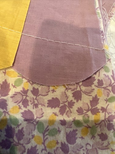 VINTAGE GRANDMOTHER'S FAN QUILT Blocks 30+, HAND STITCHED - Picture 13 of 15