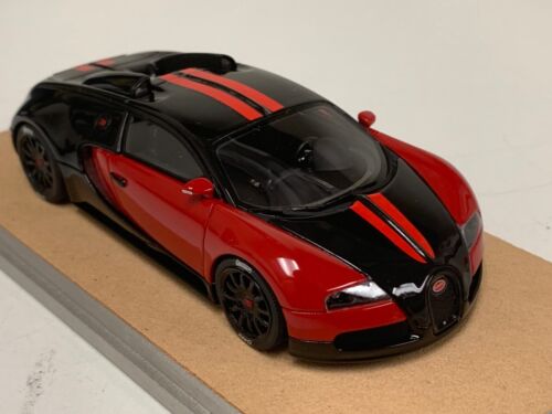 1/43 Looksmart Bugatti Veyron 16,4 en noir et rouge bande base personnalisée soldes A2018