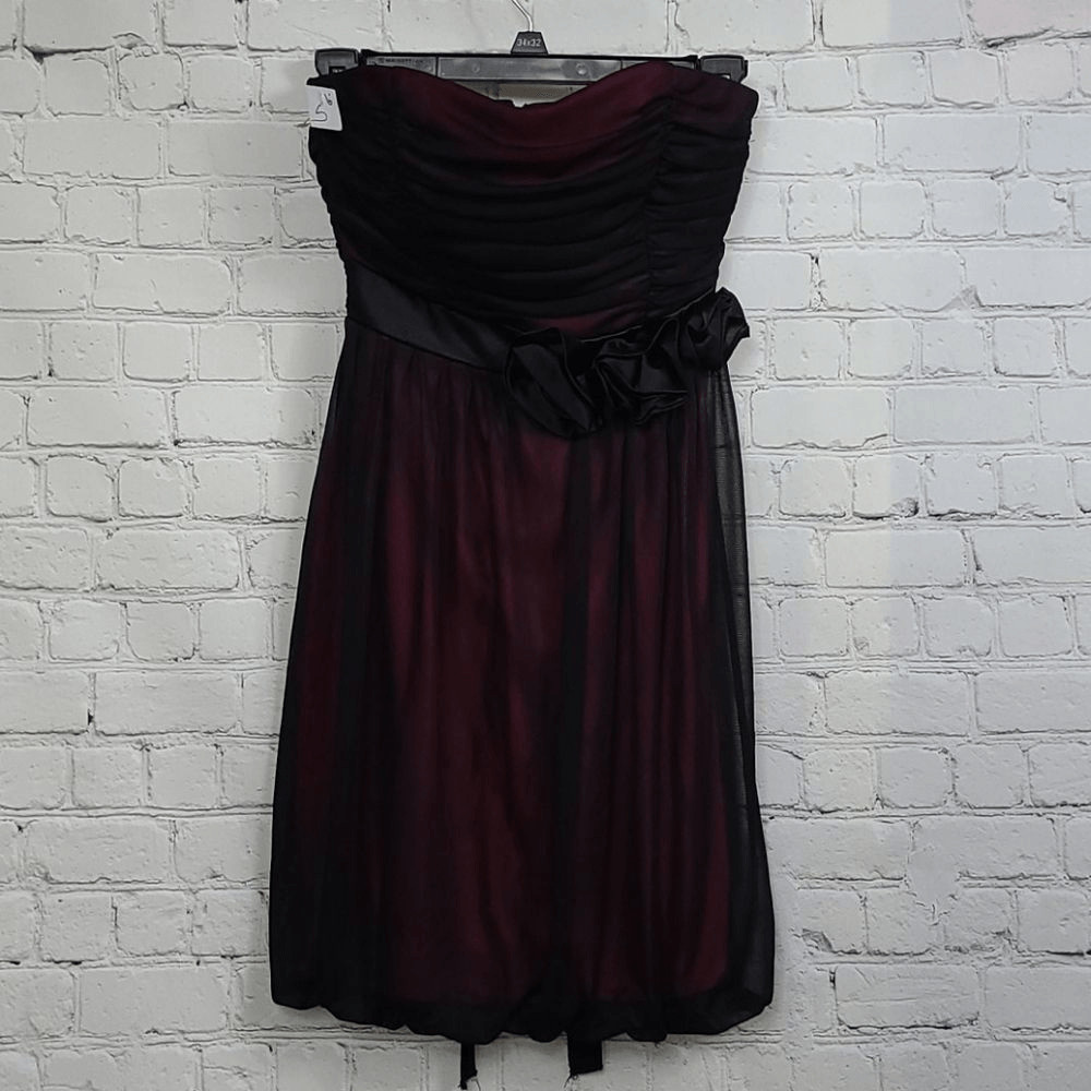 Ruby Rox Black Chiffon Bubble Dress Strapless Pin… - image 2