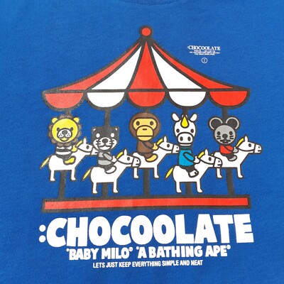 Black Chocoolate x Baby Milo x A Bathing Ape BAPE T Shirt size