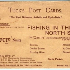 Raphael Tuck's Postcards Empty Envelope Only "Fishing in North Sea" OiletteA10