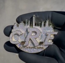 1.59 ct Passing Tester Moissanite Men's Customized Name Pendant 925 Silver