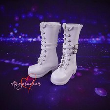1/4 1/3 BJD Doll Shoes Long Boots Lace-up Double Buckles White/Pink/Brown/Black