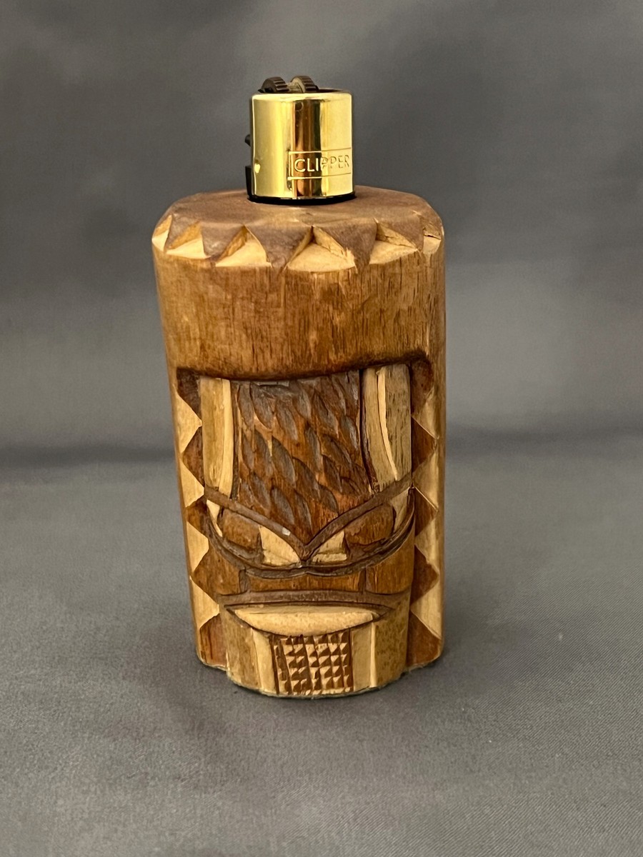 Tiki Totem HAWAII Cigar Cigarette Desk Table Wood Carved